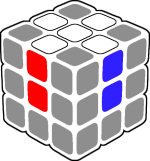 Cube 3x3x3 with cross